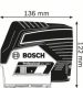 Bosch GCL 2-50 C vonallézer + Falitartó BM 3 + L-BOXX 136 + RM2 forgó szerelvény (0601066G03)